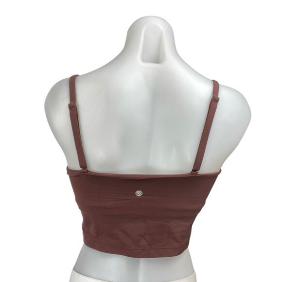 NEW Crz Yoga Brown Sleeveless Cami Camisole Tank Workout Athletic Crop Top Sz S - Picture 2 of 4